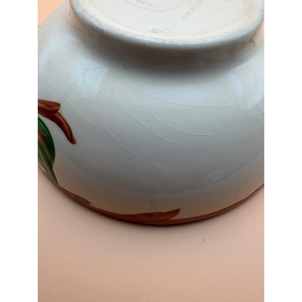 Pair Vintage 1968 Franciscan Apple Cereal Bowls Interpace USA As Is Crazing